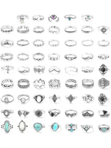 43-70PCS Knuckle Ring Set for Women Joint Stackable Midi Finger Ring Dainty Stacking Rings Bohemian Retro Vintage Jewelry Cute Rings