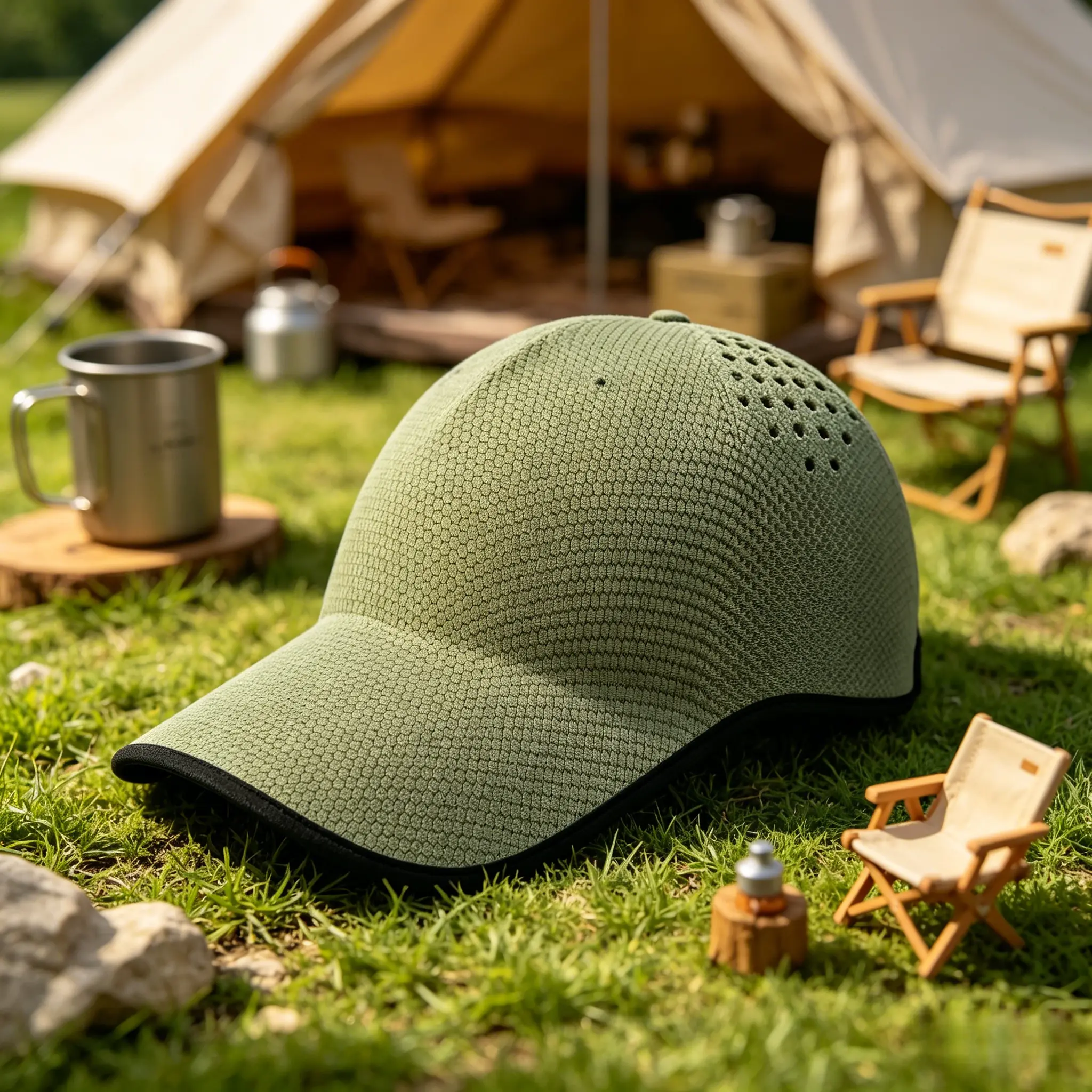 Men's Seamless One-Piece Molded Baseball Cap — Solid Color, Outdoor, Quick-Drying, Breathable, Curved-Brim Hat