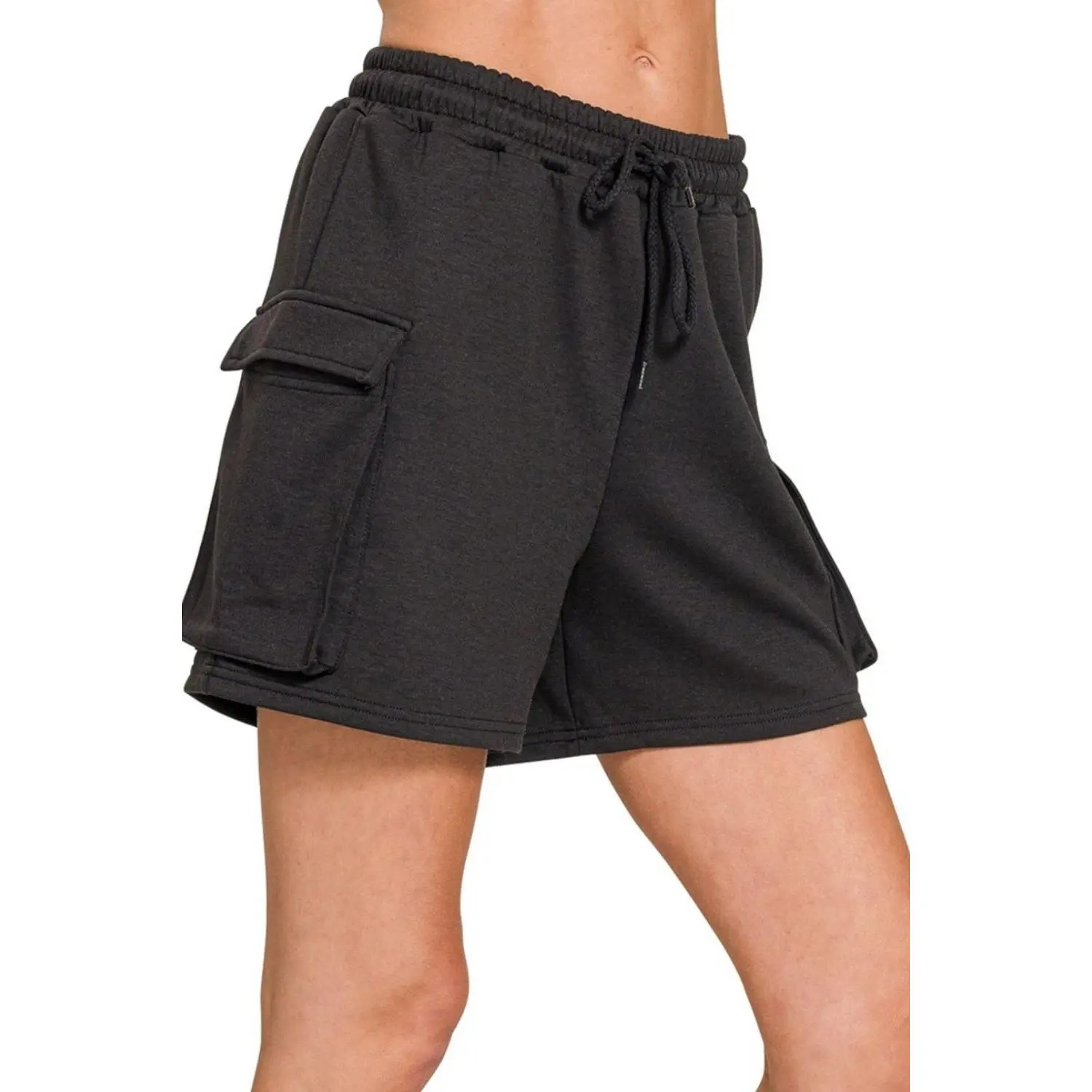 Zenana Scuba Thigh Pocket Shorts