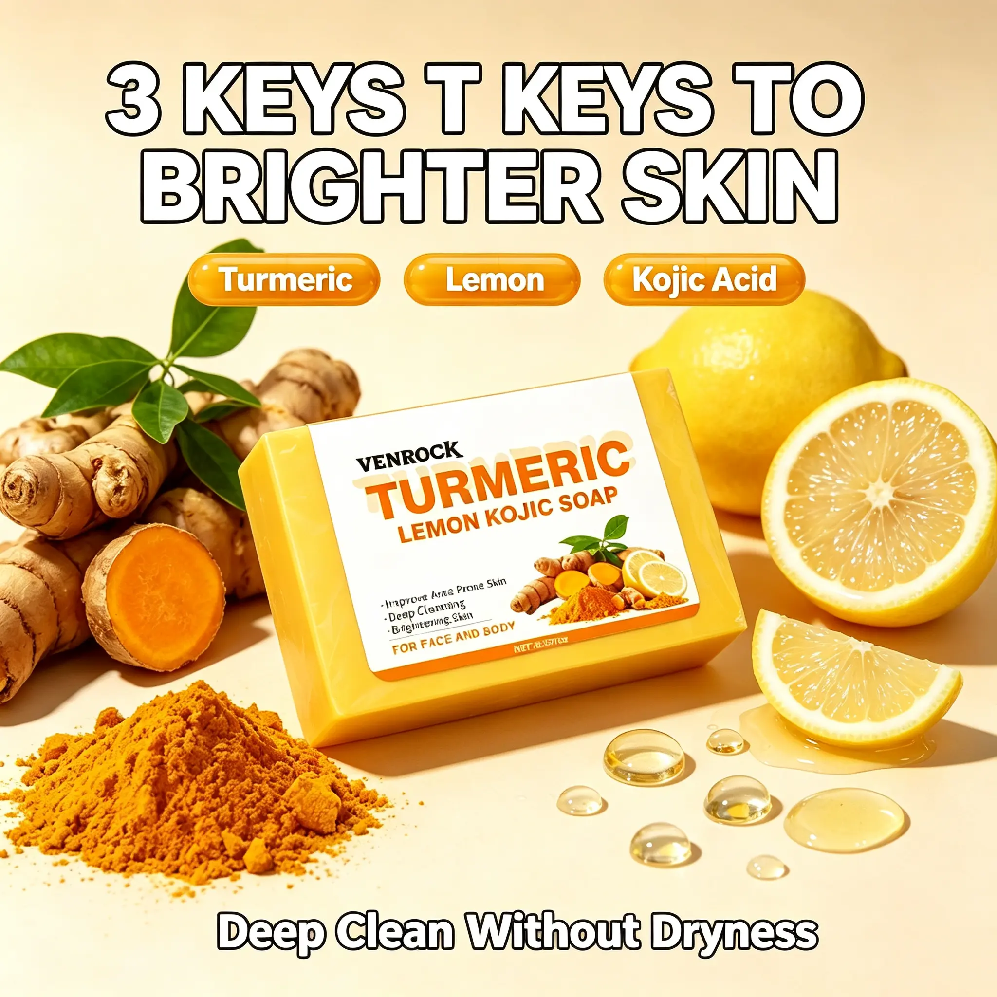 Natural Turmeric Kojic Bar Improve Acne Prone Skin Boost Skin Vitality Gentle Cleansing For All Skin Types
