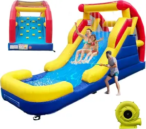 JOYMOR Commercial Grade Water Slide for Adults and Kids with Double Wide Slide, Splash Pool (21 x 8 x 11ft), 100% PVC Vinyl Inflatable Water Park for Backyard with Strong Air Blower