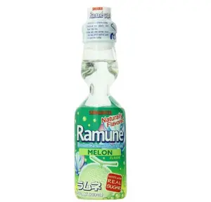 Sangaria Ramune Drink, Melon, Carbonated Marble Soft Drink of Japan, 6.76 Fluid Oz
