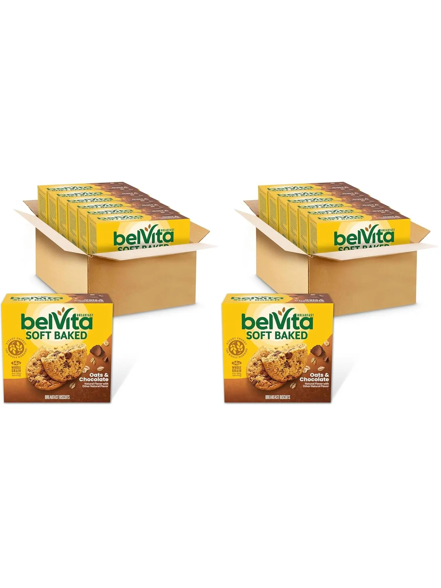 belVita Breakfast Bars Biscuits, Blueberry, Value Pack, 12 Packs (4 Biscuits Per Pack)