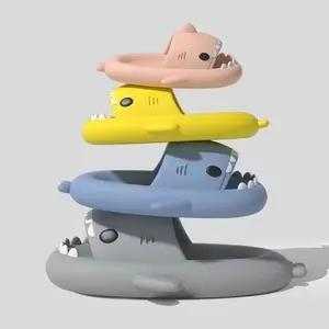 Shark Sliders Sandals Slippers Water Men Thick Sole Non-Slip Casual Summer Footwear Makapal Tsinelas Comfo Dance Casual