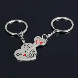 Serelune Jewelry B 2pc Set Men Women Cute Heart Key Keychain Couple Key Ring Lovers Key Chain Jewelry Accessory Gift