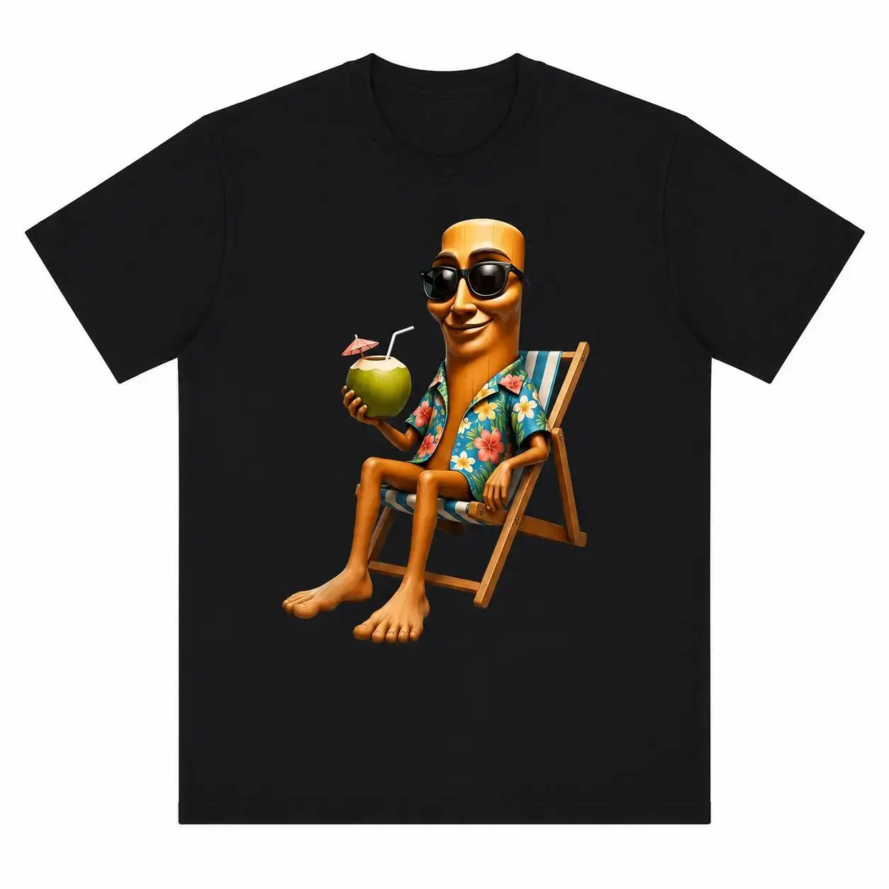 Retro Summer Pool Party Tung Tung Tung Sahur Meme Tee, Casual Beach Mens Graphic T-Shirt