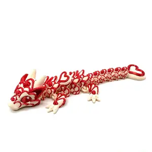 Valentine Cookie Dragon-Middy Bippit- fully articulating 3D-Printed Fidget Toy
