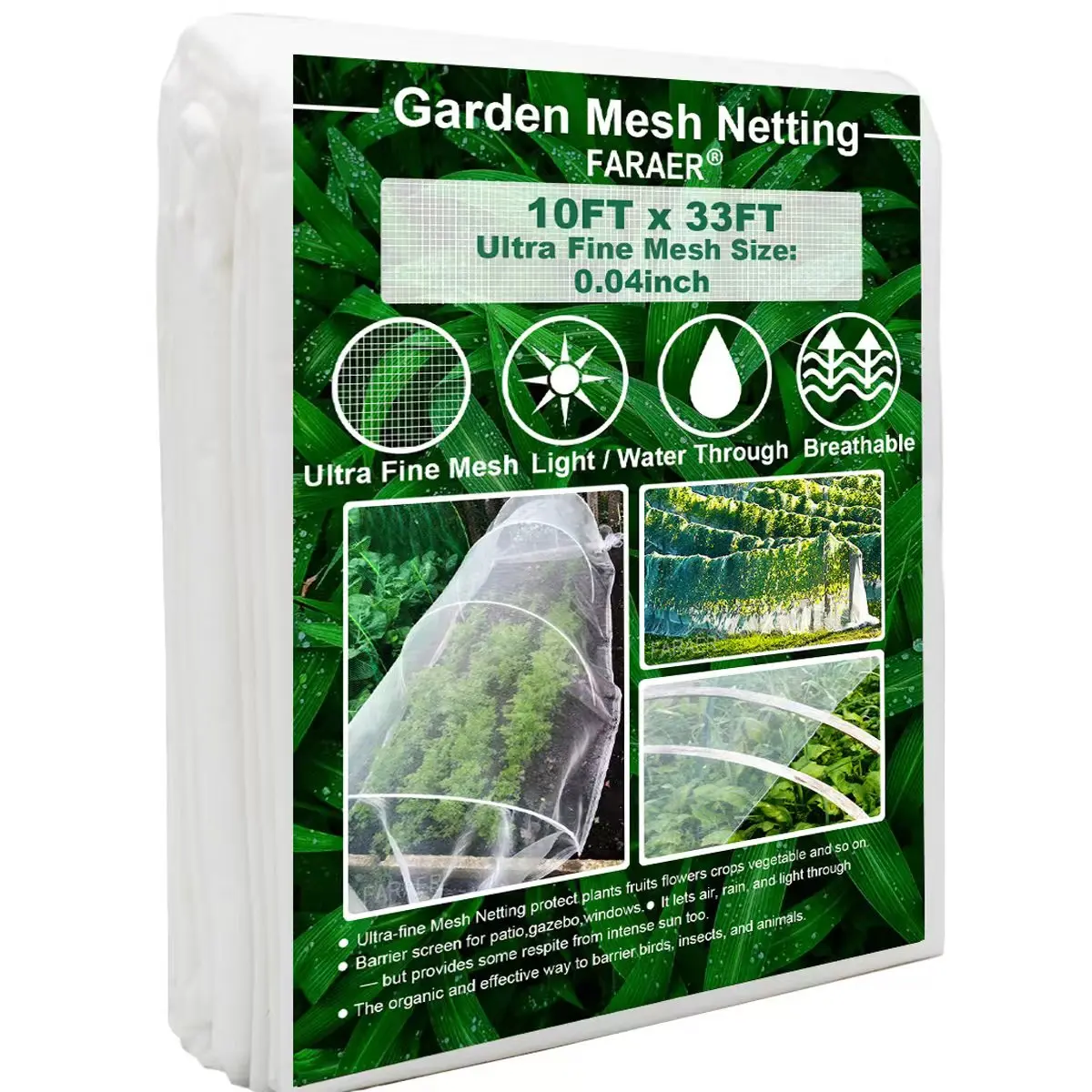 Ultra Fine Thick Insect Barrier Netting - Multi-Size, Hail-Ready Mesh, Debris-Free Water Garden Fencing Trellis, Weather Resistant Net for Vegetable Plants, Greenhouse Row Covers