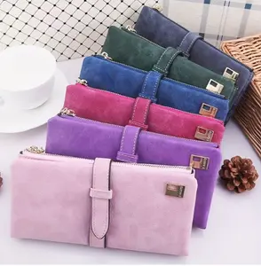 Long Handbag for Women Made of Vegan, Featuring a Solid Colour Design, a Clutch for Credit Cards, And an Organizer with a Photo Window