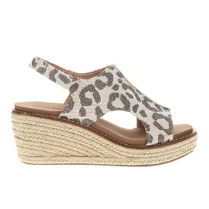 Corkys Womens K Bye Leopard Espadrille  Casual Sandals Casual Mid Heel 2-3" - Beige