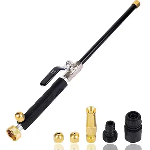 High Pressure Power Washer Wand, 1 Set High Pressure Hose Copper Nozzle, Jet High Pressure Washer Tools with 3 Different Nozzles for Garden Watering