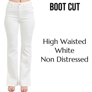 WHITE BOOTCUT JUDY BLUE JEANS