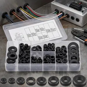 Universal Rubber Gasket Seal Kit 180 Pcs - Waterproof Sealing Rings for Electrical Plugs, Cables, Appliances & Pipe Repair - Multi-Size O-Ring Assortment, Essential Home Maintenance & DIY Tool Set