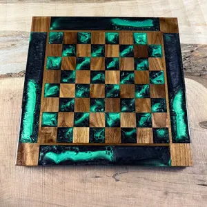 Jungle Black Onyx Walnut Chess Board (INCLUDES PIECES) Jungle Black Onyx Walnut Chess Board (INCLUDES PIECES)
