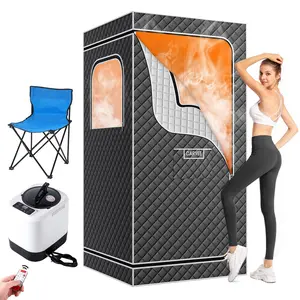 Portable Steam Sauna Tent for Home, 1500W 4L Steamer Heater with 9 Levels & 99 Mins Timer, 600D Encrypted Fabric Foldable Personal Sauna, Easy Setup Quick Heat-Up Spa