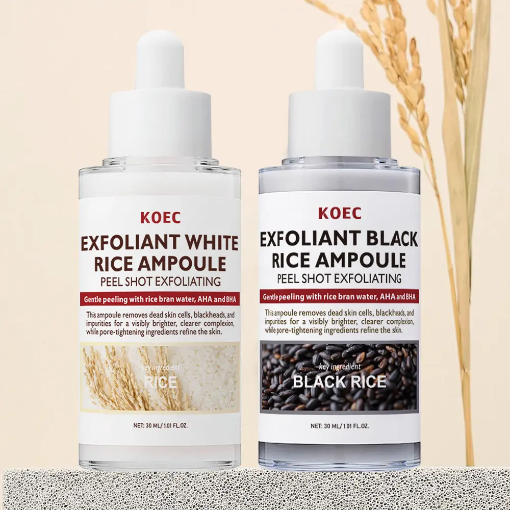 KOEC Rice Moisturizing Exfoliating Essence Black Rice Cleansing Exfoliating Liquid Peel Shot Glow