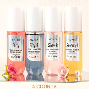 Set of 4 Fruity Scented Perfume Sprays, Long-Lasting Body & Hair Fragrance Mist, Floral Scents Perfume, Ideal Gift for Girlfriend, Birthday & Valentine's Day