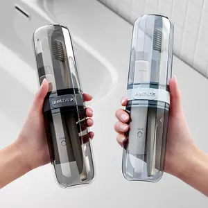Portable Travel Toothbrush Holder Set, Transparent Storage Box & Toothbrush Protector Case, Ideal Bathroom Accessory for Home & Trips