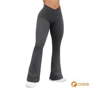 OQQ Women's Wide Leg Yoga Casual Pants - High-Waist Fit - Loose and Comfortable Pants