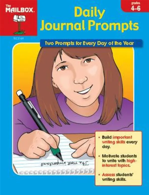 USED Book - Daily Journal Prompts, Grades 4-6 by The Mailbox Books Staff (Paperback) - english