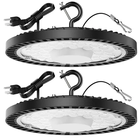 MATULSA UFO White LED High Bay Light, 160W Power, 30000LM, 700W MH/HPS Equivalent, 5000K Commercial LED Outdoor, 50000H Aluminium Fixture, Durable Waterproof Non-Dimmable, 120° Beam, 1.05ft Chains, for Workshop Garage (Father's Day Gift Option)