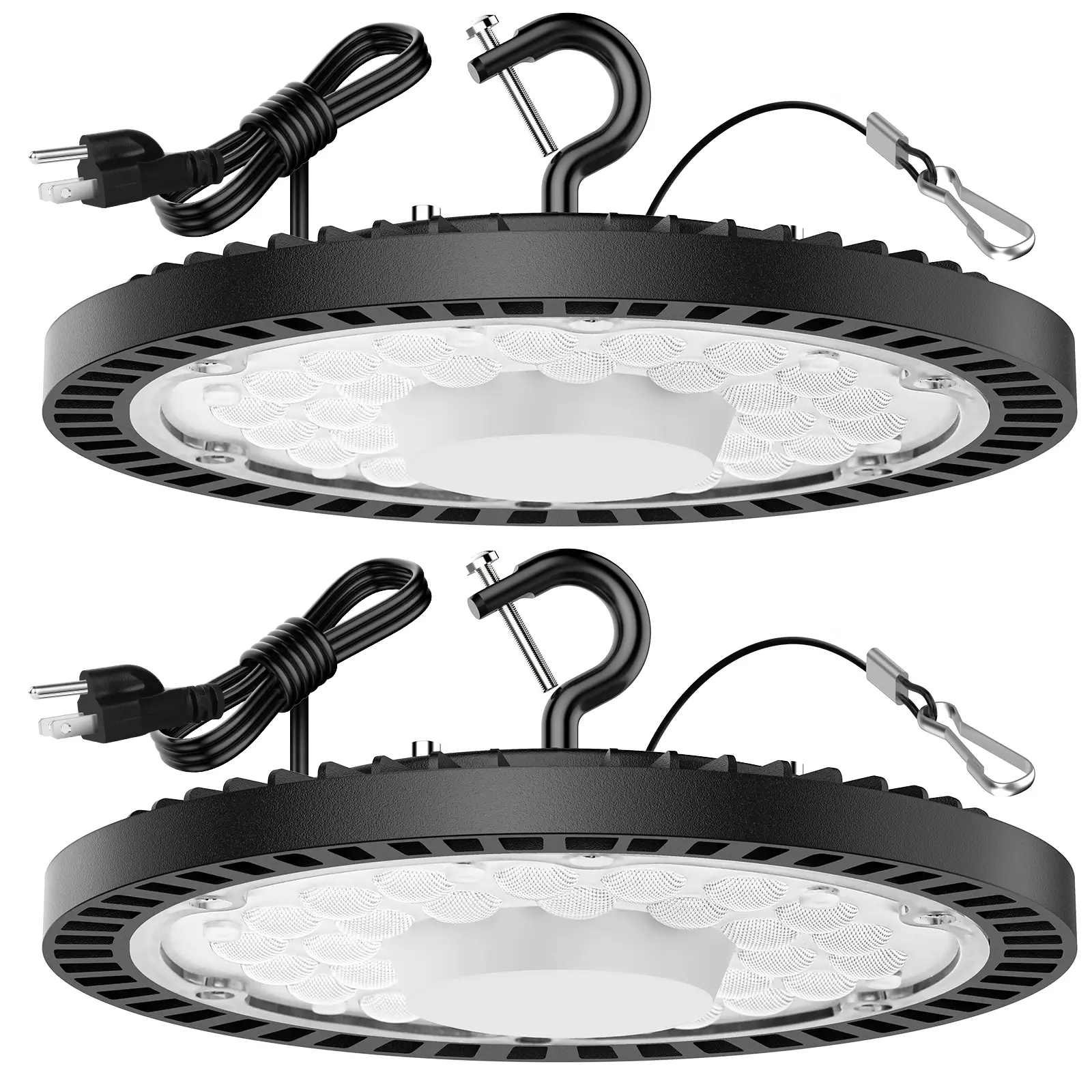 2 Pack 24000LM UFO LED High Bay Lights, 150W LED Shop Lights, 600W MH/HPS Equivalent Warehouse Lights 5000K, Waterproof Industrial Commercial Lighting