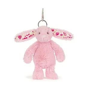 Jellycat Bunny Plush Keychain Bag Charm | Cute Soft Pink Rabbit Pendant | Kawaii Aesthetic Accessory for Backpack & Gifts