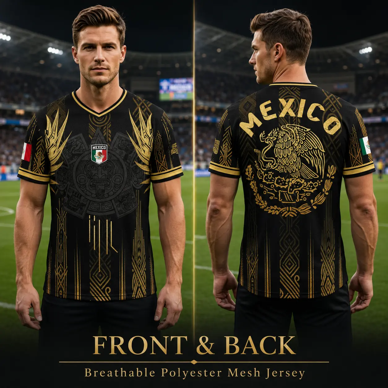 Men's Mexican Aztec Soccer Jersey - 2026 Mexico Football Jersey, Ideal Gift for Fans, Game Day Outfit Top, Mexico 2026 Jersey
