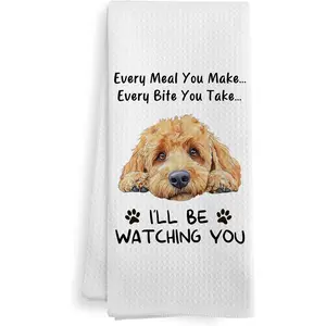 Funny Goldendoodle Every Meal You Make Every Bite You Take Kitchen Towels, Goldendoodle Golden Doodle Gifts for Owners Women, Golden Doodle Decor Dish Hand  Towels for Bathroom, 16x24 Inch