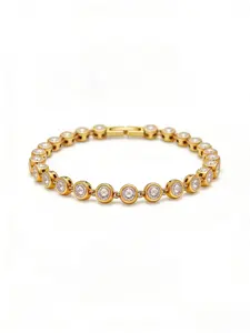 Women's Luxury Jewelry 18k Gold Plated Stainless Steel Waterproof Zircon Hand Chain, Elegant Small Batch Precise High Quality Bracelet