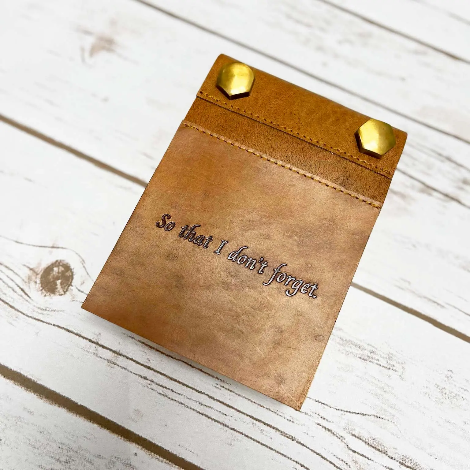 Refillable Leather Notepad - Don't Forget