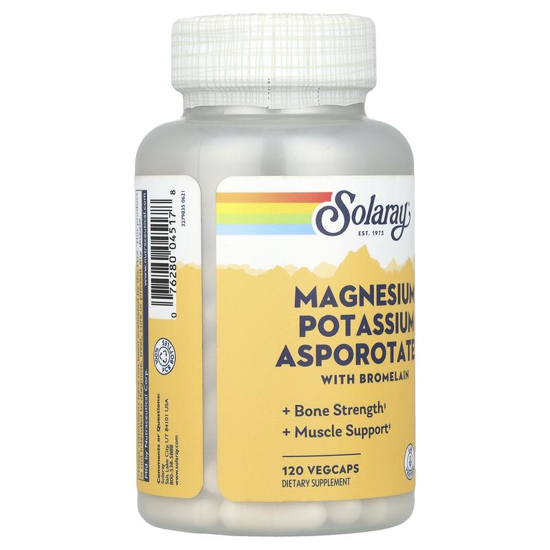 Solaray Magnesium Potassium Asporotates™ with Bromelain, 120 VegCaps