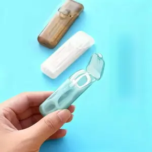 Mini portable storage box with lid, durable storage organizer, transparent sewing box, high-quality home use for toothpicks, dental floss, cotton swabs. Small button travel storage