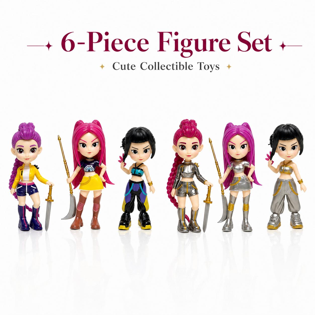 6-Piece Figurine Set（bagged） – Anime Model Toy Decorations, perfect for home collections and office desk display. An excellent gift choice for Christmas and New Year. 3.94 in Display Toys