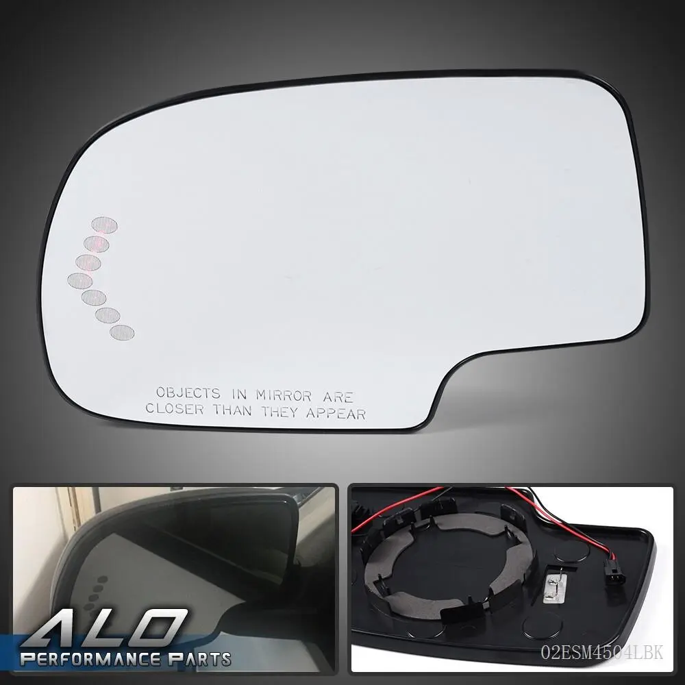 Left Heated Mirror Glass Turn Signal W/O Auto Dimming LH Fit For GMC Cadillac