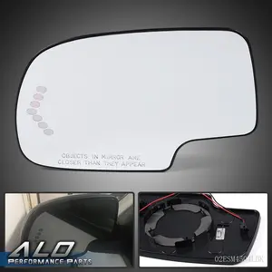 Left Heated Mirror Glass Turn Signal W/O Auto Dimming LH Fit For GMC Cadillac