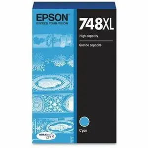 Epson DURABrite Pro 748 High Yield Cyan Ink Cartridge - Original OEM Ink for Epson Workforce Printers