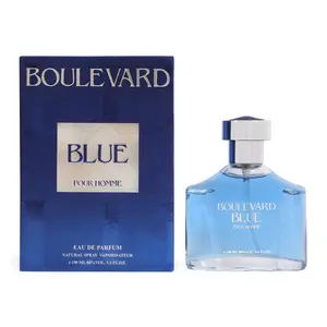 Boulevard Blue Eau de Parfum Natural Spray Cologne for Men 100ml/3.4fl.oz. - Floral, Warm Spicy, Powdery, Musky, Citrus, Fresh, Woody & Sweet Scent