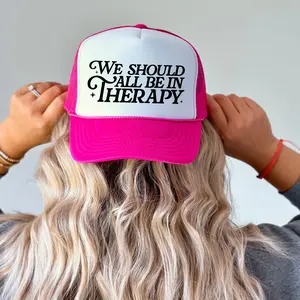 Trucker hat for women, Womens trucker hat, snap back hats, funny hat, We should all be in therapy