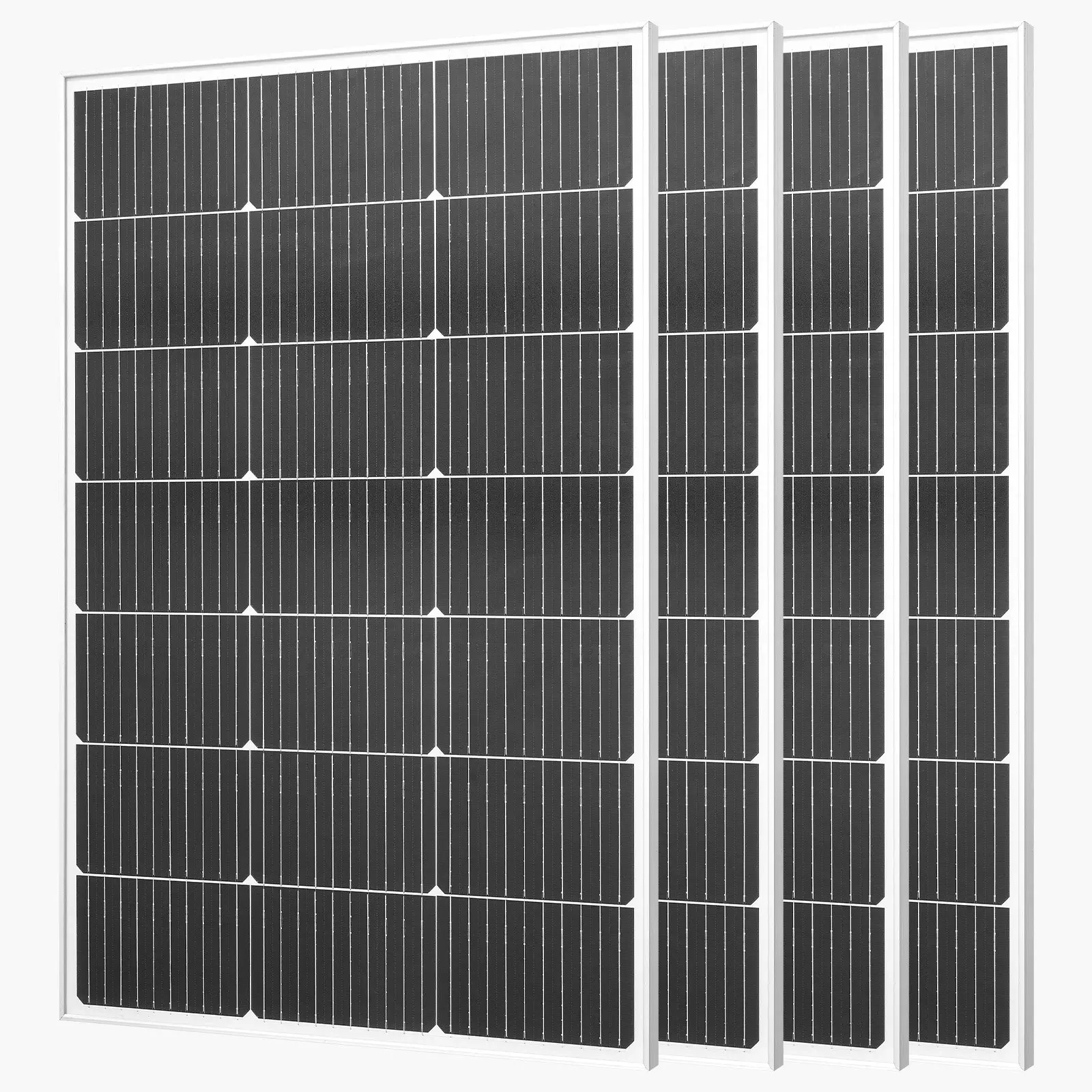 VEVOR 4x100W Monocrystalline Solar Panels, 23% High-Efficiency Mono PV Modules with Tempered Glass, Stable MC4 Output, Aluminum Frame, IP65 Waterproof, 35.2x22.8x1.2 Inch, 41.4 lbs for Boat, RV, Off-Grid Applications