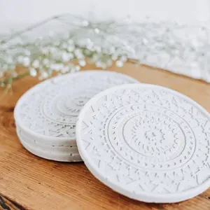 Concrete Mandala Coasters - Set of 4
