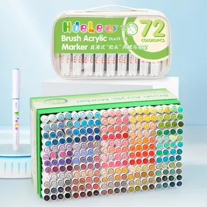 Guangna New Upgraded Acrylic Paint Brush Markers, Solid Ink, Smooth Application, Comprehensive Colors, Ideal for Handicrafts and Art Supplies