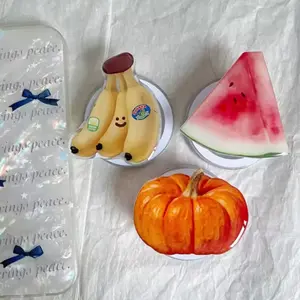 Korean Cute Banana Watermelon For Magsafe Magnetic Phone Griptok Phone Holder Stand Universal Phone Ring Grip Tok For iPhone 15