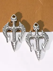 2pcs Neptune Trident Pendant Necklace for Men  Vintage Punk Hip Hop Jewelry Fade Resistant Retro Carved Statement Charm Pendant