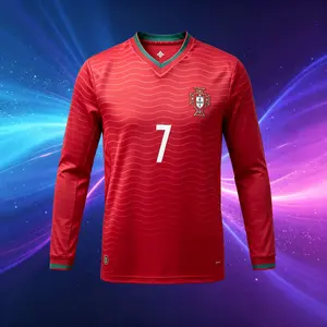2026 Portugal National Team Short Sleeve Red Home Soccer Jersey 7# Ronaldo Long Sleeve Green Away Jersey