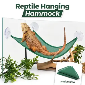 BPA-Free PVC Reptile Hanging Hammock for Reptile Enclosure, Lizard/Snake Small Pet Climbing Net Bed Swing, Dual-Color Habitat Decor, S/L Sizes, Safe Durable, Tool-Free Easy Setup