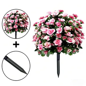 Outdoor and Indoor Garden Home Decor Artificial Plants, Plastic Fake Flowers, Artificial Azaleas with Leaves, Artificial Green Plants, Holly Doorways, Courtyards