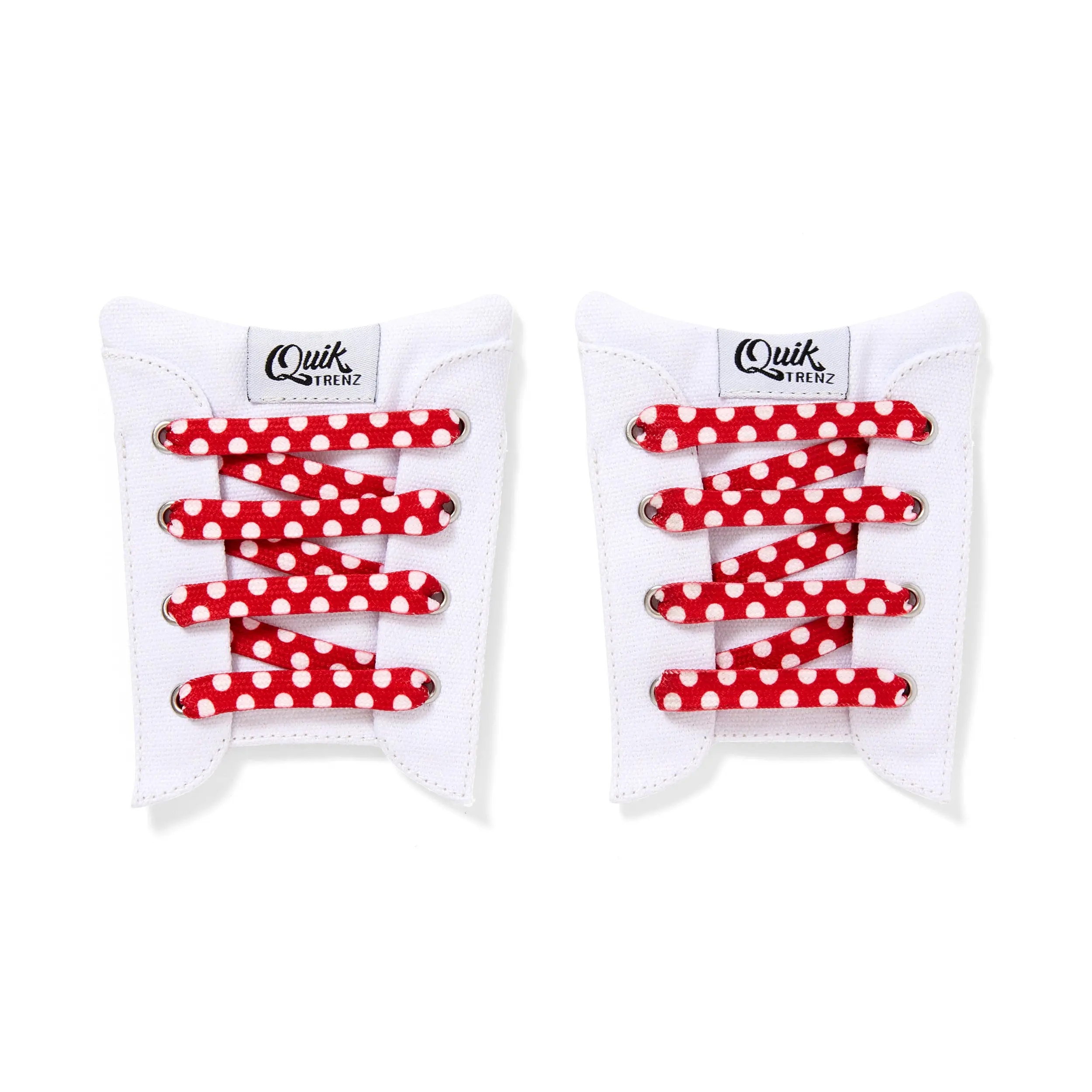 POLKA DOT - WF Red and White Shoelace-Velcro Laces-Kids Shoes Accessories