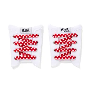 POLKA DOT - WF Red and White Shoelace-Velcro Laces-Kids Shoes Accessories