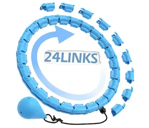Weighted Hula Hoop for Adults, 24 Detachable Links Smart Adjustable Portable Hoops, Home Workout Gear Equipment for Women Beginners